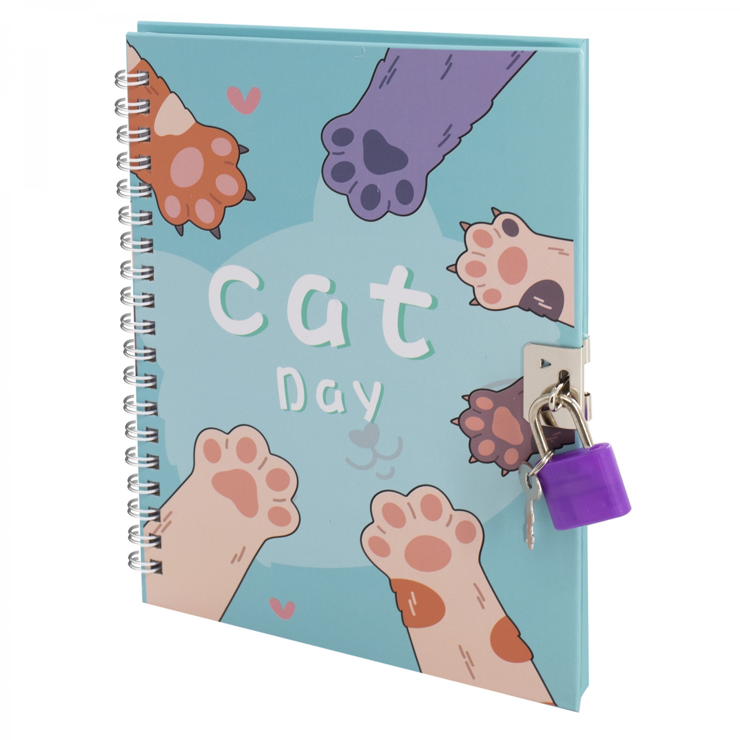 Блокнот 130х180мм 45л линия гребень твобл с замком Лапки ALINGAR AL12135 129₽