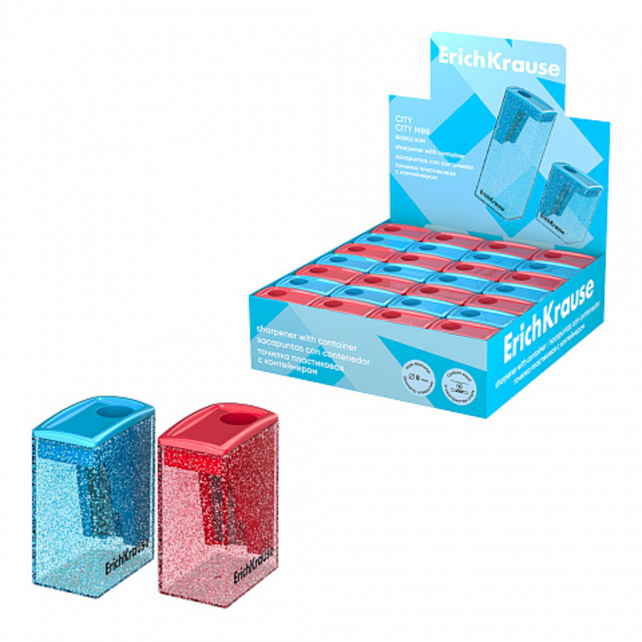 

Точилка 1отв. пласт. контейнер City Mini Bubble Gum ассорти ERICH KRAUSE 61278