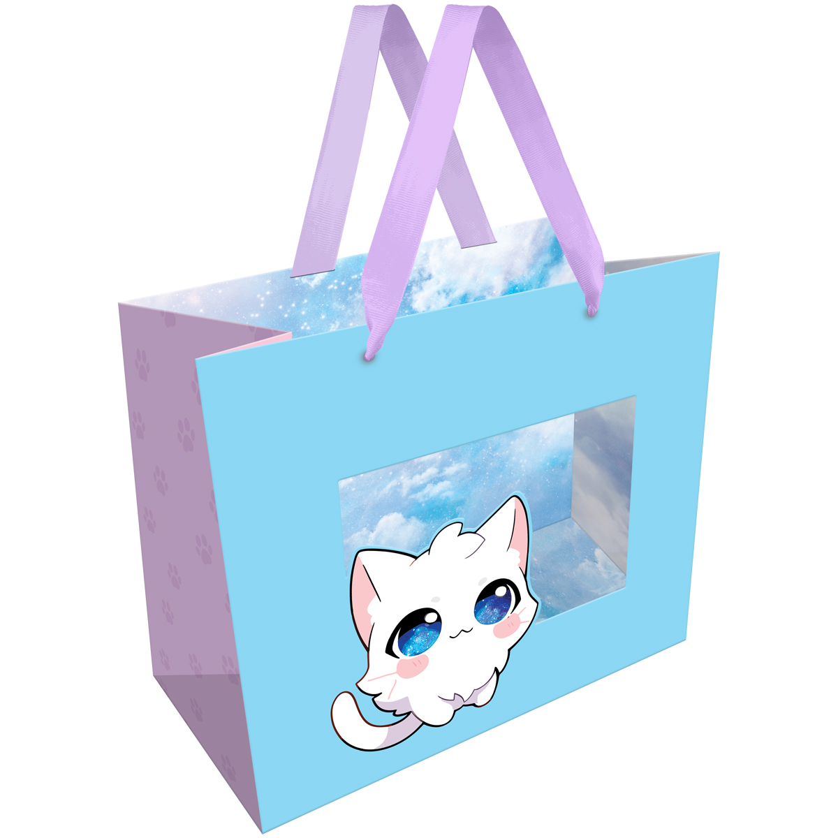 

MS_61739 Пакет подарочный 18х23см M* Sky kitten (жен) Матовый Фольга
