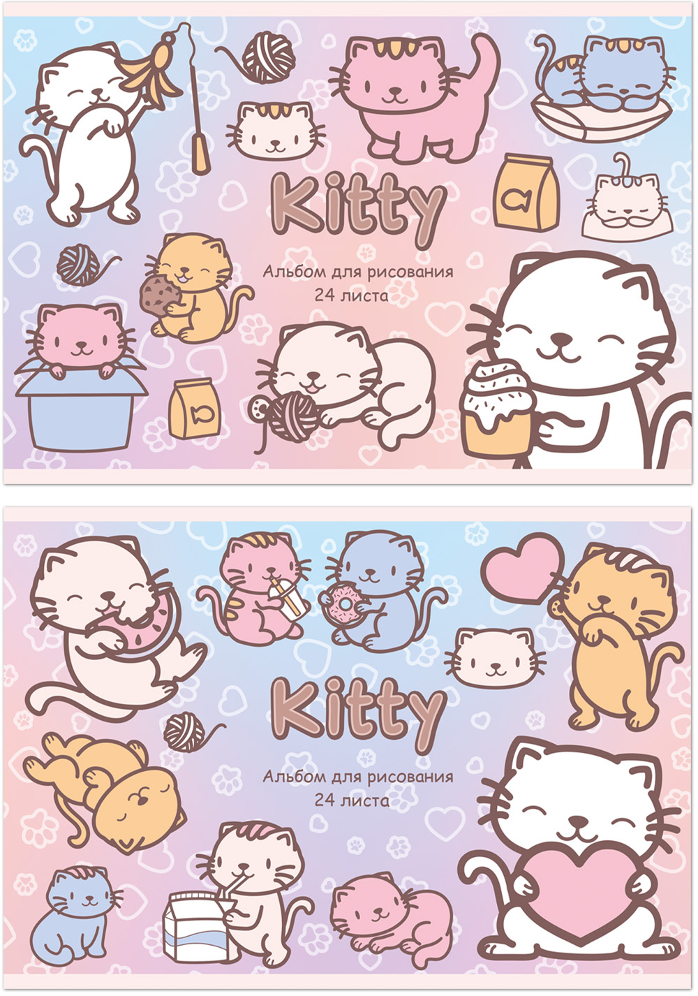 

Альбом для рисования А4 24л скрепка Kitty Kawaii лак 100г/м2 ПОЛИНОМ 3488 (жен)