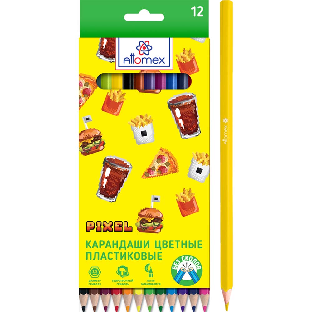 

Карандаши цветные 12цв 6-гран. пластик Pixel ATTOMEX 5022340