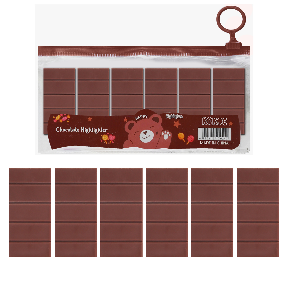 

Текстовыделители набор 6цв 1-4мм Chocolate Кокос 252425