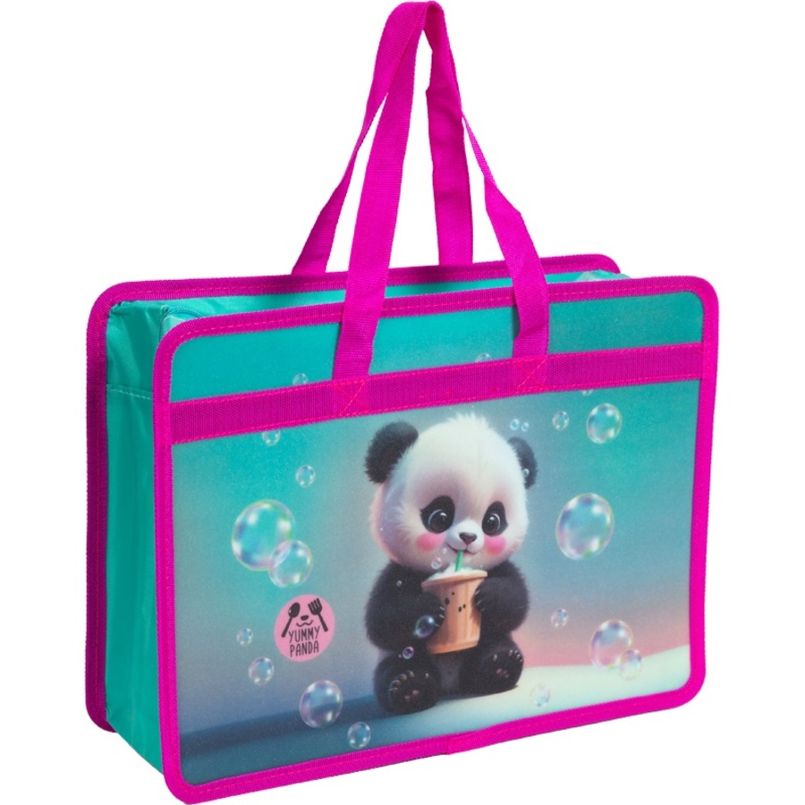 

Папка для тетрадей пластик молния сверху А4 1отд. Yummy Panda ручки deVENTE 8057502 (жен)