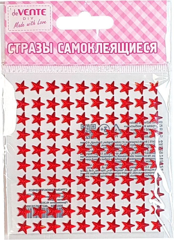 

Стразы самоклеящиеся Star красные 90x90мм deVENTE 8002006