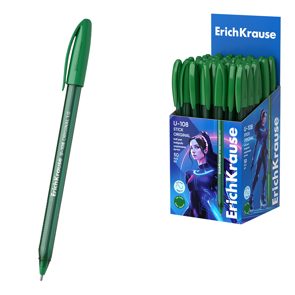 

Ручка шариковая зеленая 1,0мм U-108 Stick Original Ultra Glide Technology ERICH KRAUSE 63102