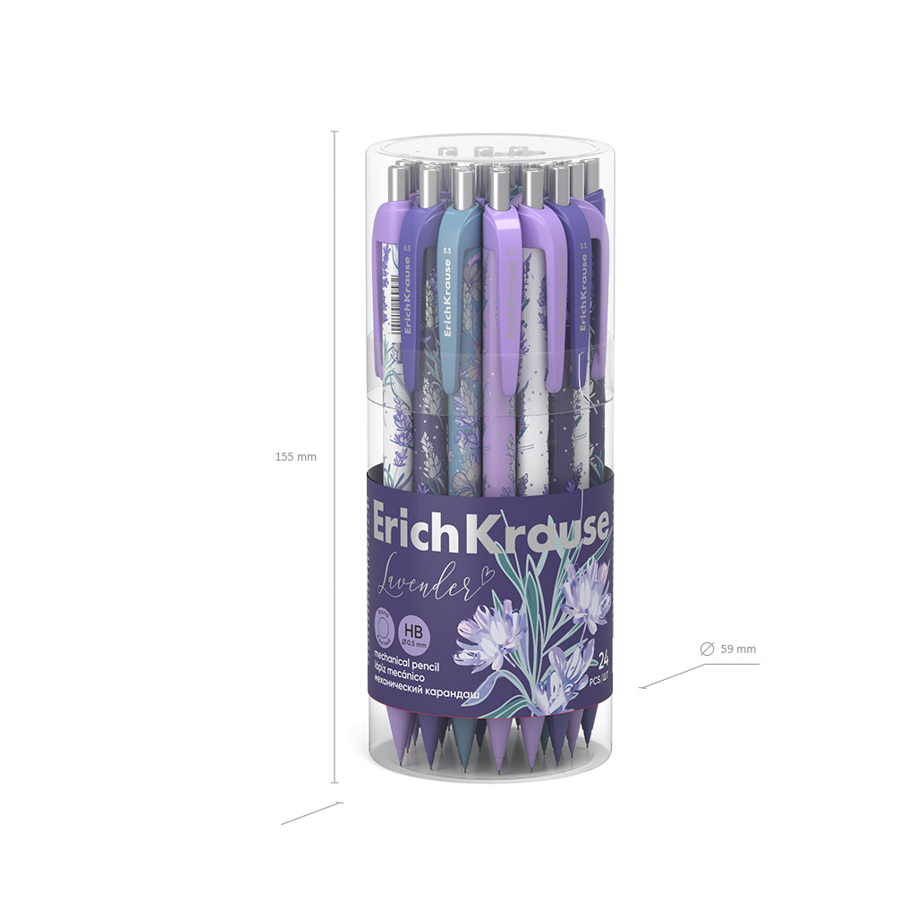 

Карандаш автомат. 0,5мм НВ Lavender ассорти ERICH KRAUSE 56957