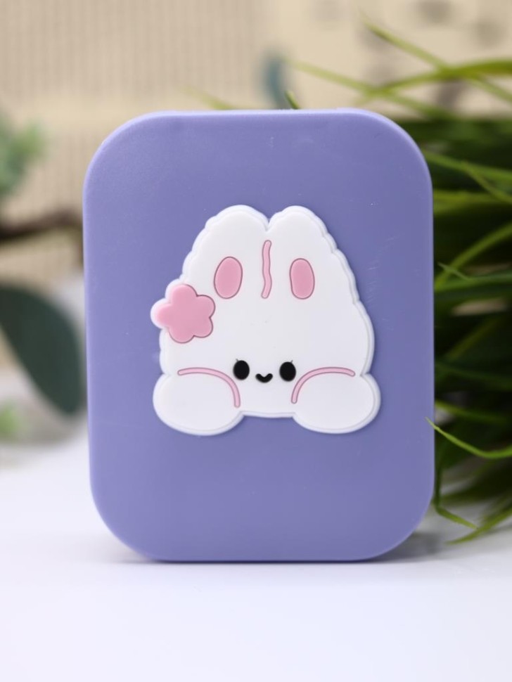 

132-0244 Зеркало компактное 6х8см Bunny dreamer purple с расческой