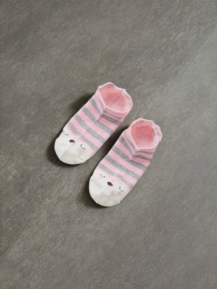 

145-032 Носки женские Bear face pink р.35-41