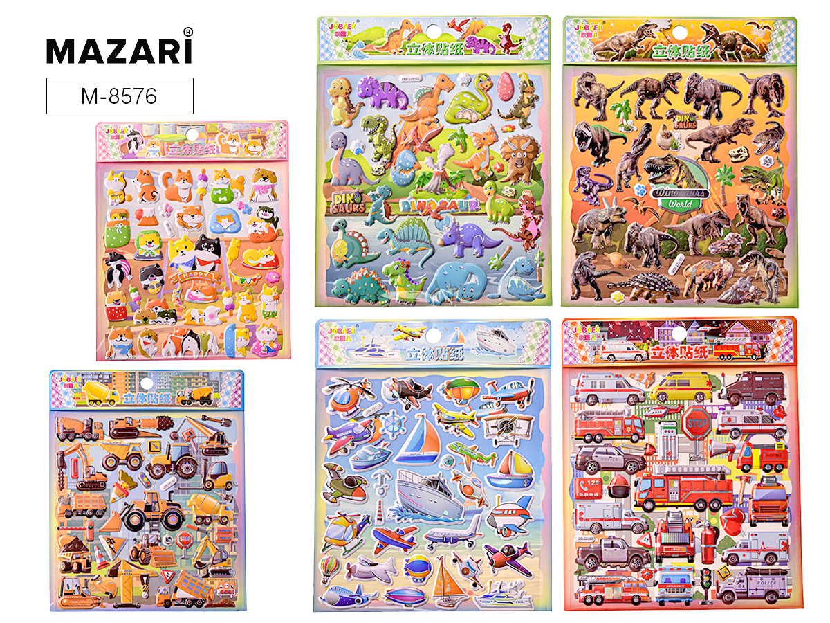 

M-8576 Наклейки 190х230мм Для мальчиков объемные ассорти 6 дизайнов