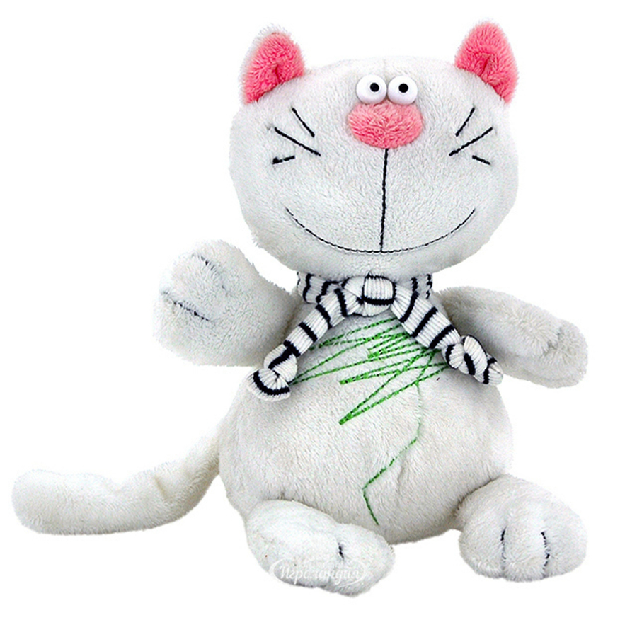 

Игрушка мягкая Кот Батон белый 15см