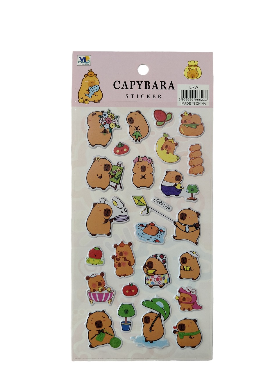 M-8574 Наклейки 90х180мм Капибара ассорти 6 дизайнов 27₽