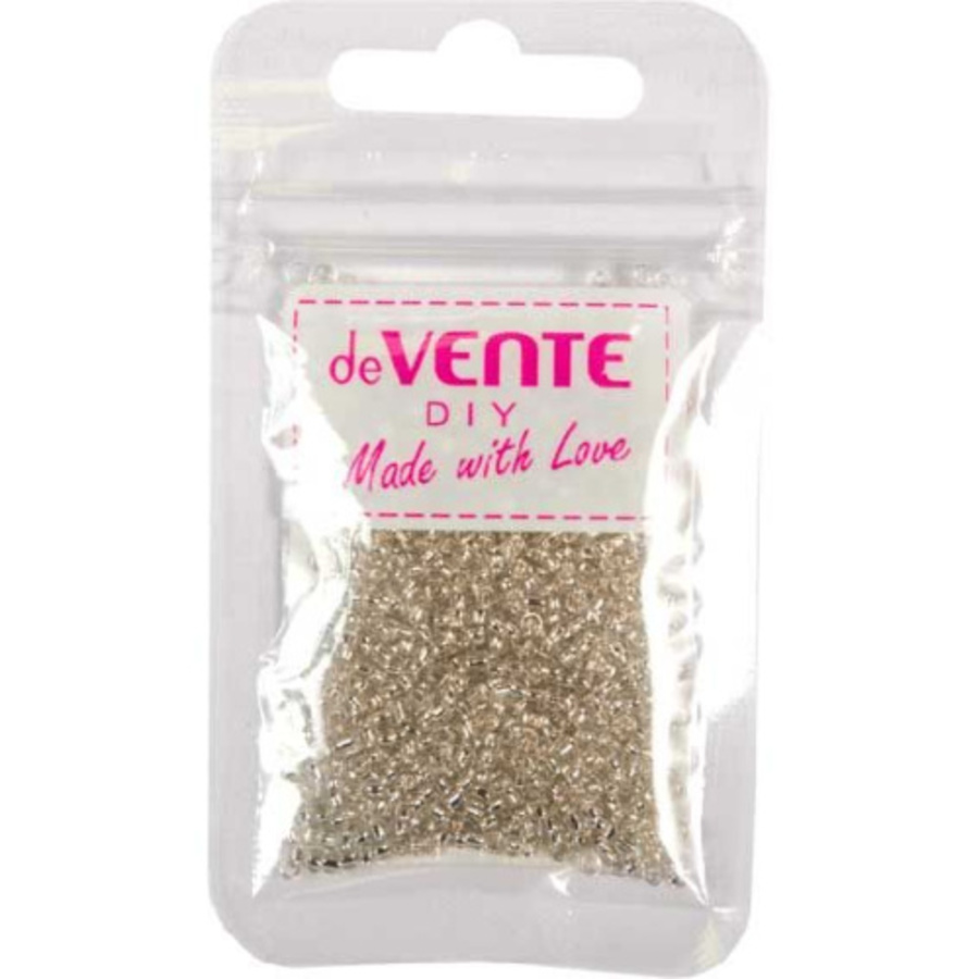 Бисер белый металлизированный круглый стеклянный 10г 2мм deVENTE 8001350 34₽