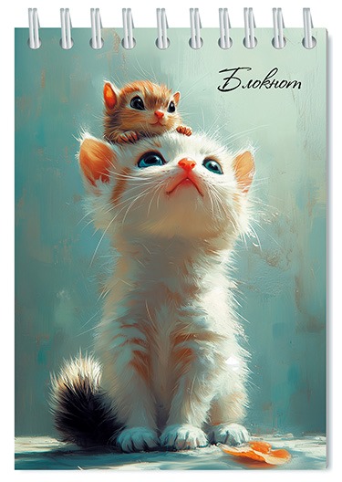 

Блокнот А6 48л клетка гребень мягк.обл. Пушистые друзья блестки АППЛИКА С0511-161