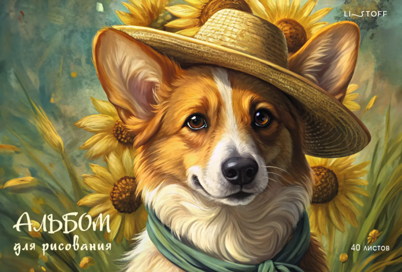 

Альбом для рисования А4 40л склейка Великий корги 110г/м2 Listoff А402620 (уни)