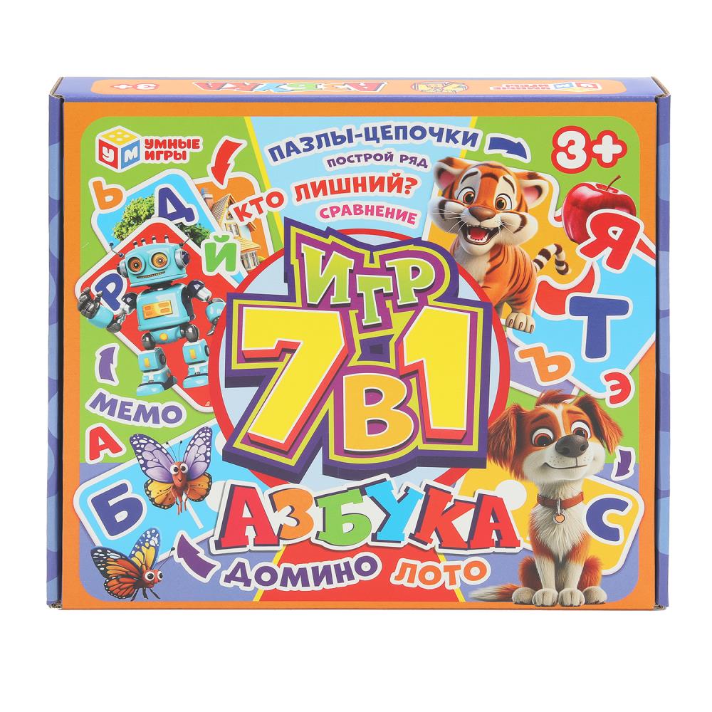 

Игра настольная Обучающая игра 7 в 1 Азбука УМНЫЕ ИГРЫ 375014