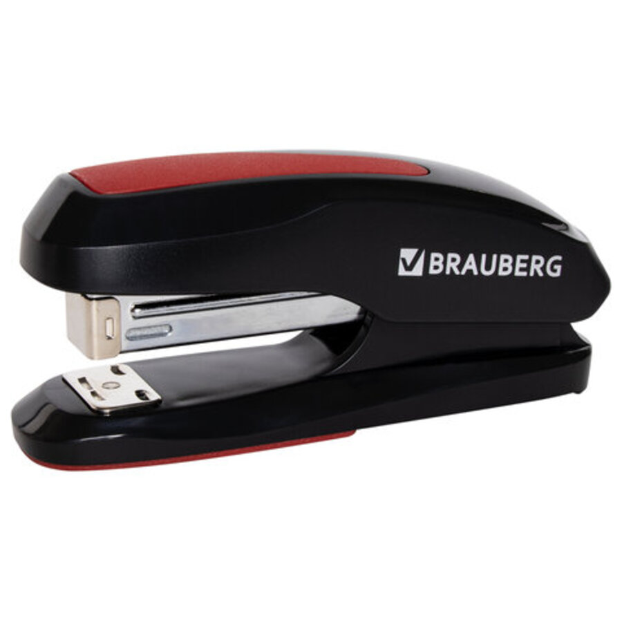 

Степлер №24/6 26/6 30л Extra пластик черно-красный BRAUBERG 229085