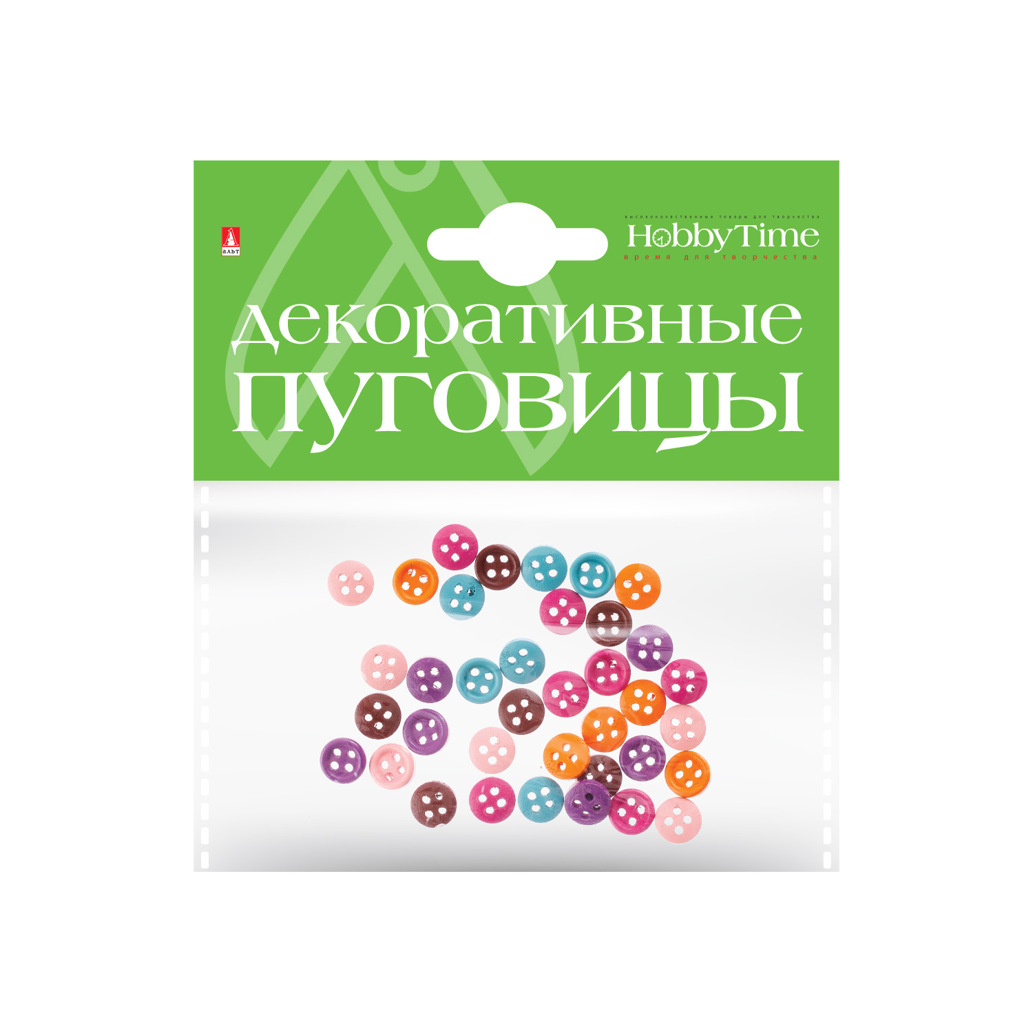

Пуговицы однотонные 10мм Набор №2 ассорти HOBBY TIME 2-568/02
