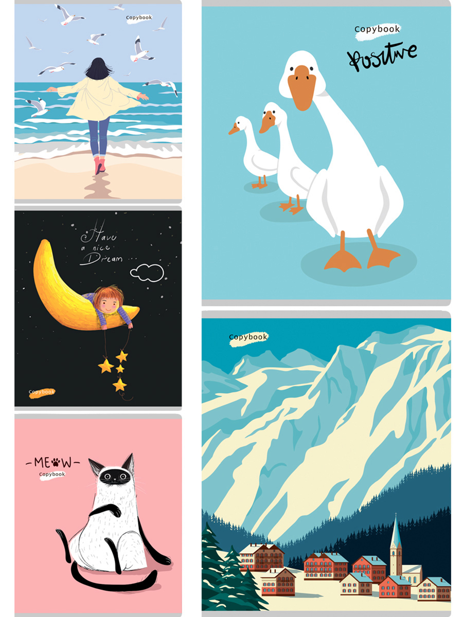 

Тетрадь А5 48л клетка скрепка мелов.картон Микс-114 выб.лак ассорти 5 диз. Collezione 48-3240