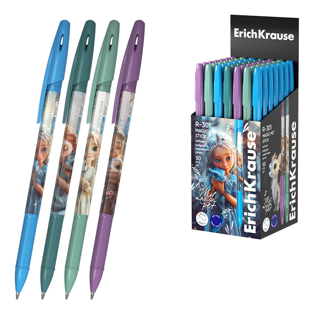 

Ручка шариковая 0,7мм синяя R-301 Stick Magic Pet корпус ассорти ERICH KRAUSE 63071