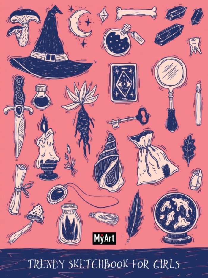 

Скетчбук А5 64л склейка тв.обл. MyArt Trendy Sketchbook for Girls. Волшебство 90г/м2 ПРОФ-ПРЕСС 64-4903