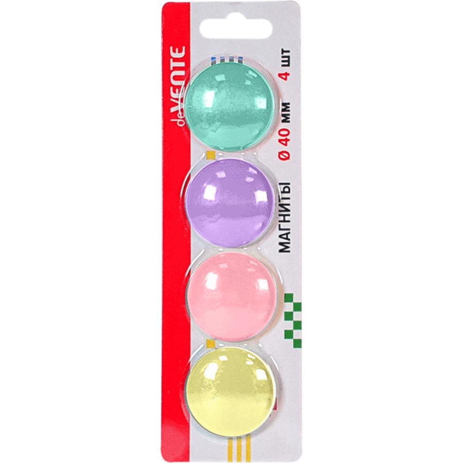 

Магнит для доски d-40мм набор 4шт Pastel ассорти deVENTE 6021103