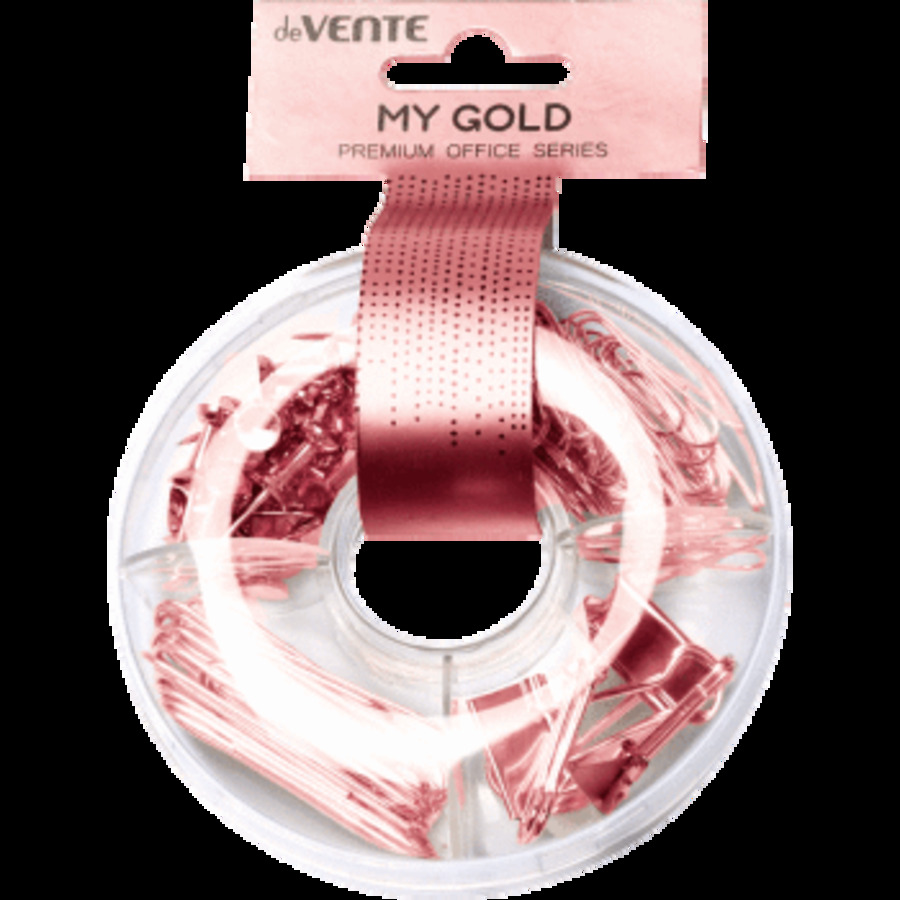 

Набор канцелярский скрепки, кнопки, зажимы Gold Rose розовое золото deVENTE 4133000