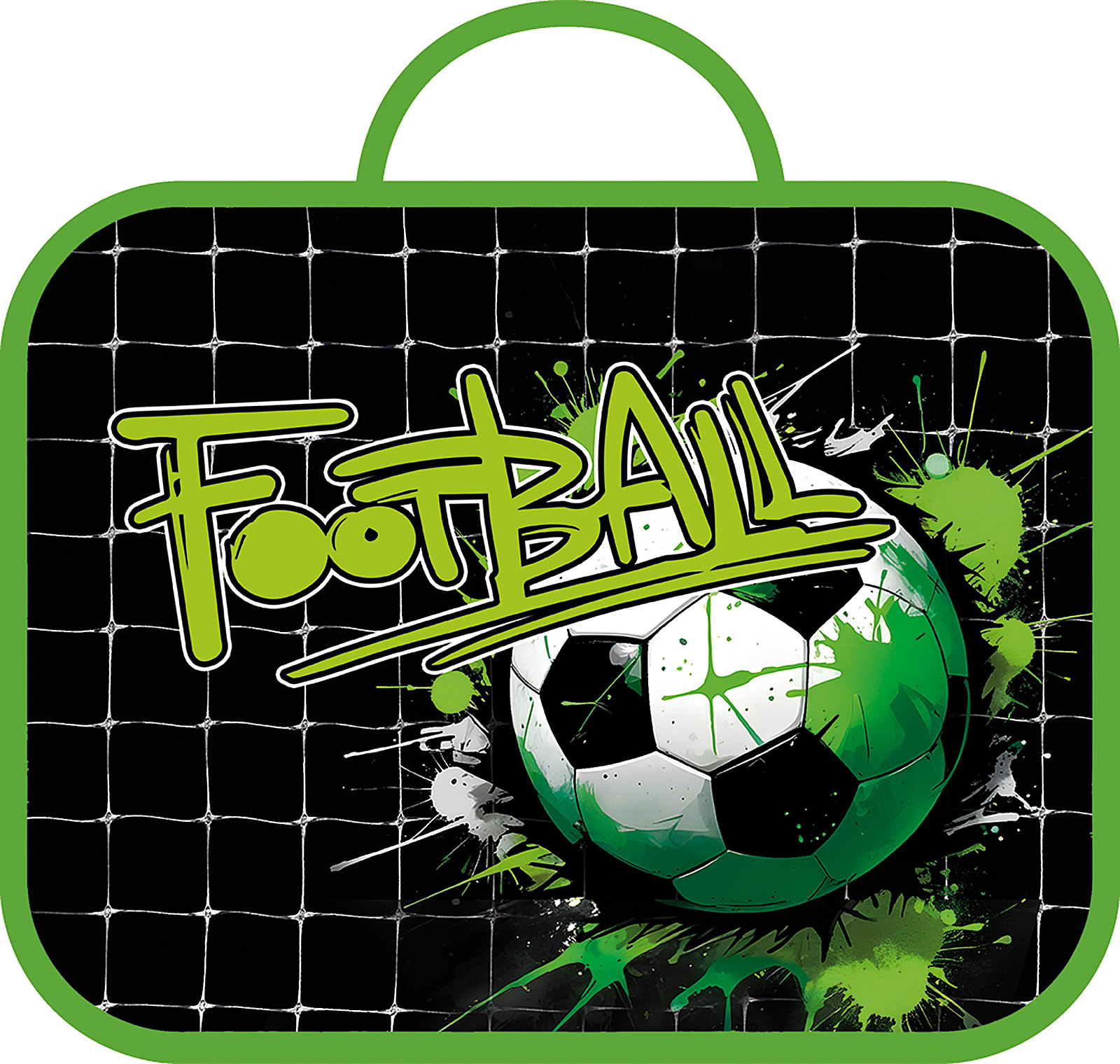 

Папка текстиль А4 1отд. молния сверху Green Football ручки тверд.дно ПЧЕЛКА ПШ-11 (муж)