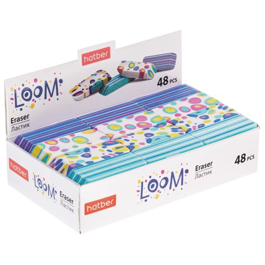 

Ластик прямоугольный синт.каучук 50х18х7мм ассорти Loom HATBER ER_065369