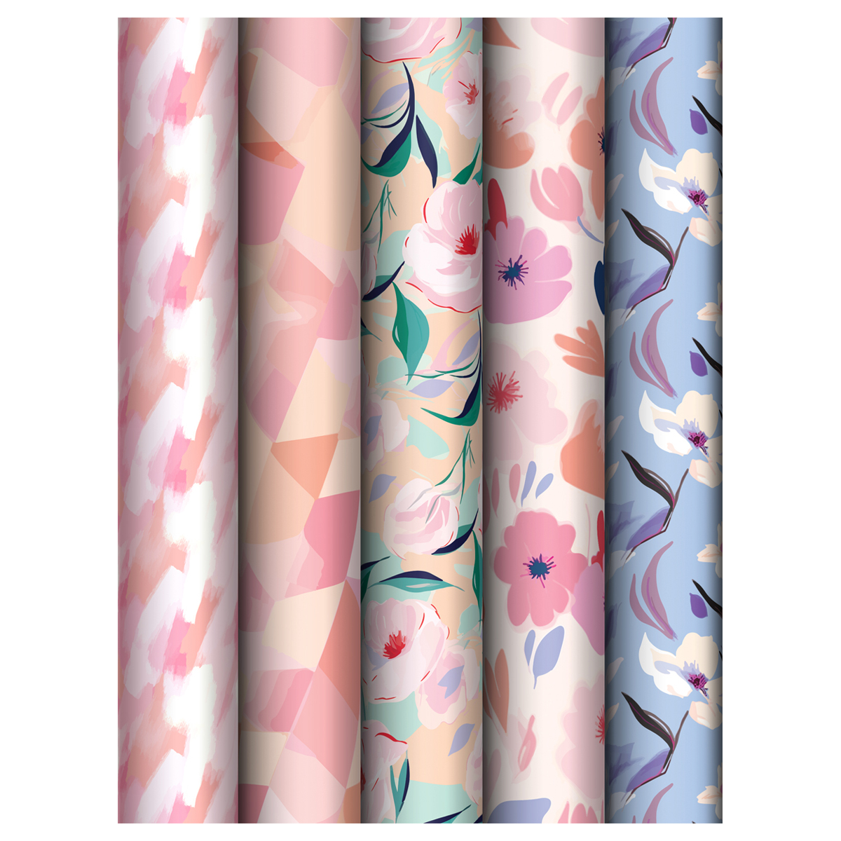 

MS_62823 Бумага упаковочная 70х100см Floral mood ассорти 5 дизайнов (уни) Глянец