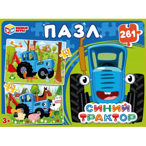 

Пазлы 39 элементов Синий трактор 2в1 15 и 24 дет. УМНЫЕ ИГРЫ 402427