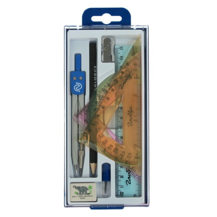 Набор чертежный 9пр пластпенал ассорти Глобус НЧ9-40-60Р 373₽