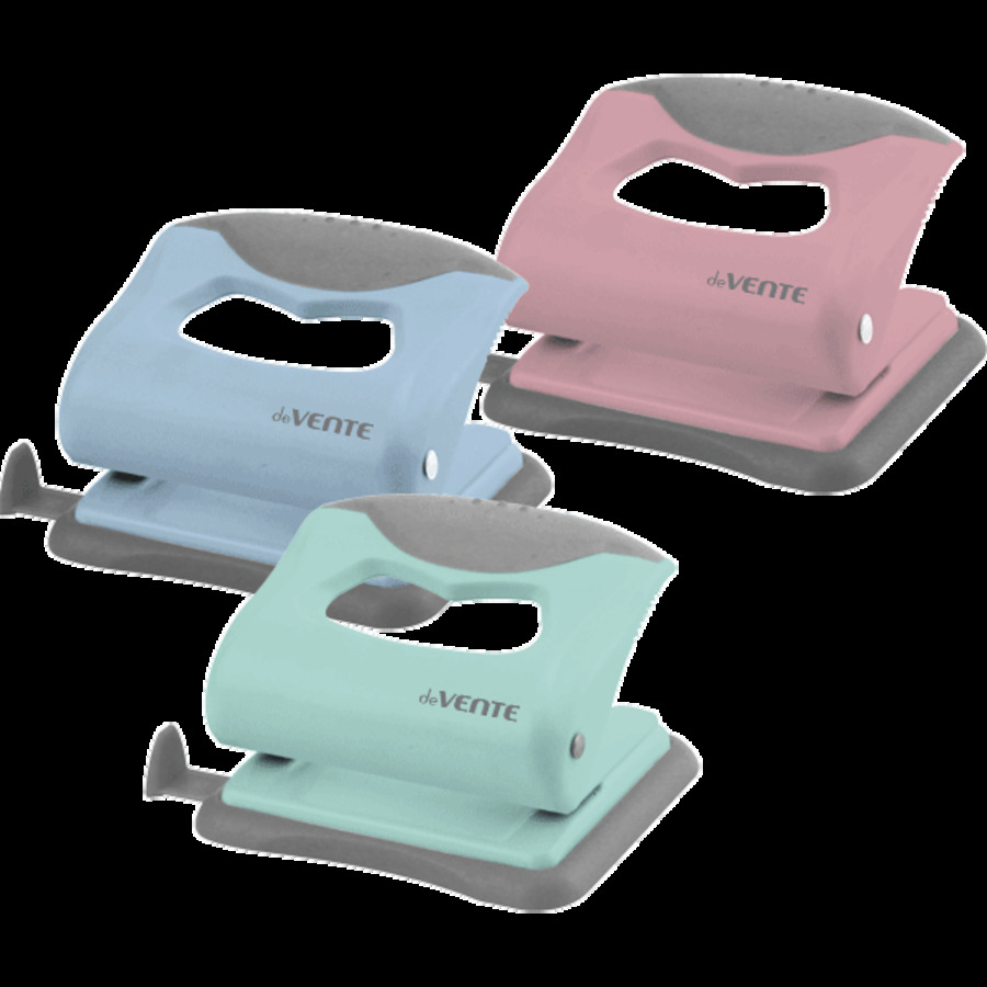 Дырокол 20л пластик Pastel с линейкой ассорти deVENTE 4020901 227₽