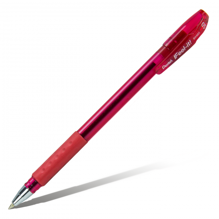

Ручка шариковая 0,5мм красная Feel it! красный корпус Pentel BX485-B