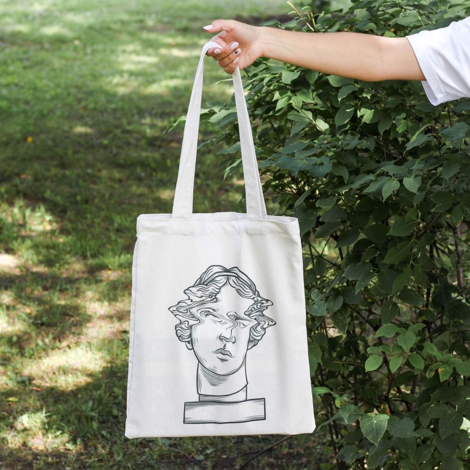 Сумка шоппер 35х40см белая Sculpture Head ILIKEGIFT 15836 жен 180₽