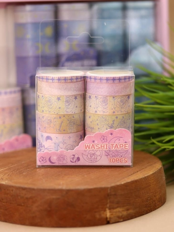 

Лента для декора клейкая набор 10шт Night magic pink ILIKEGIFT XM-JD2645A-02