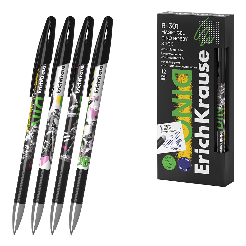 

Ручка гелевая синяя 0,5мм R-301 Magic Gel Stick Dino Hobby ERICH KRAUSE 63142