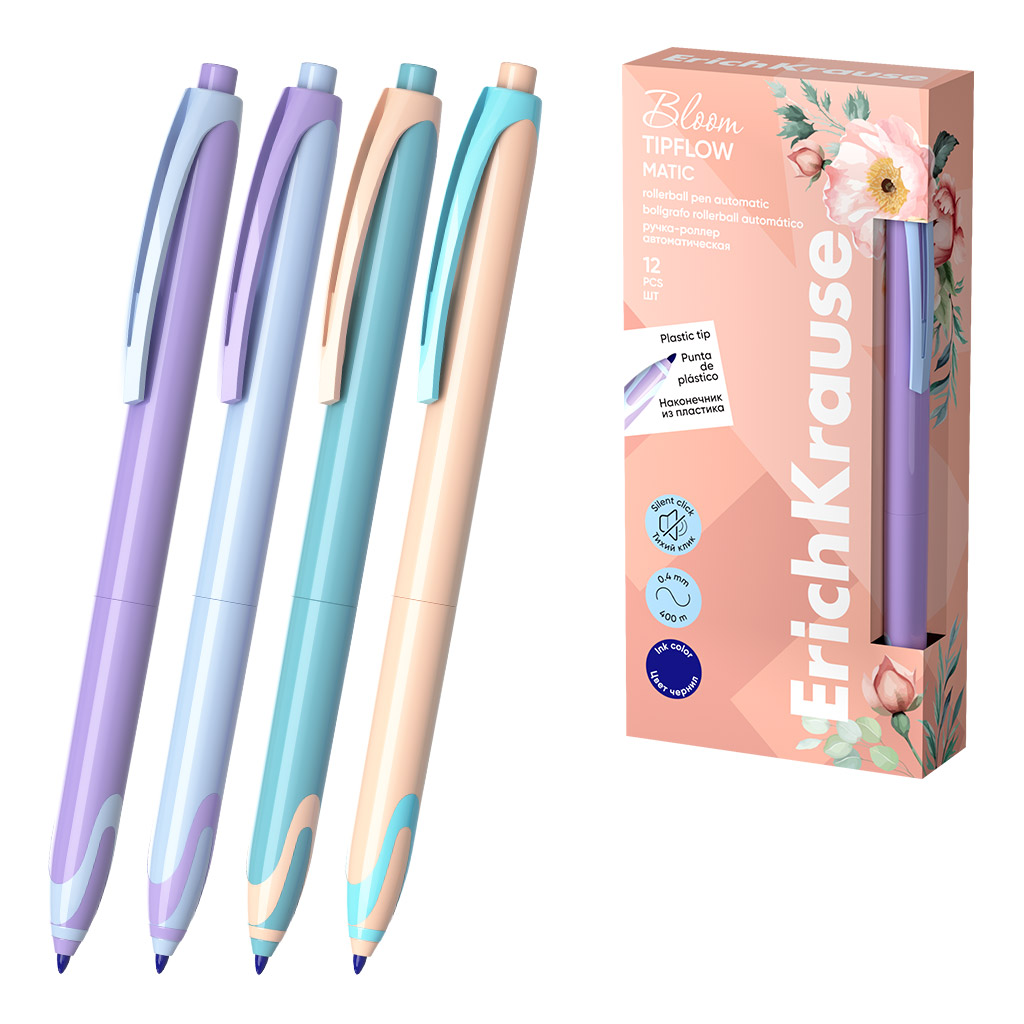 

Роллер синий 0,5мм TipFlow Matic Pastel Bloom ERICH KRAUSE 63705