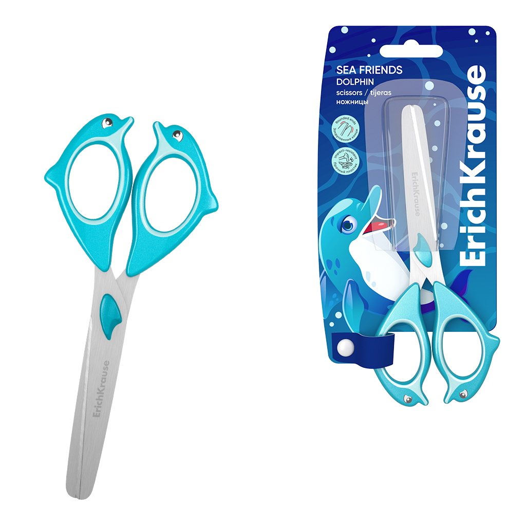 

Ножницы детские 135мм Sea Friends Dolphin пласт.ручки ERICH KRAUSE 60868