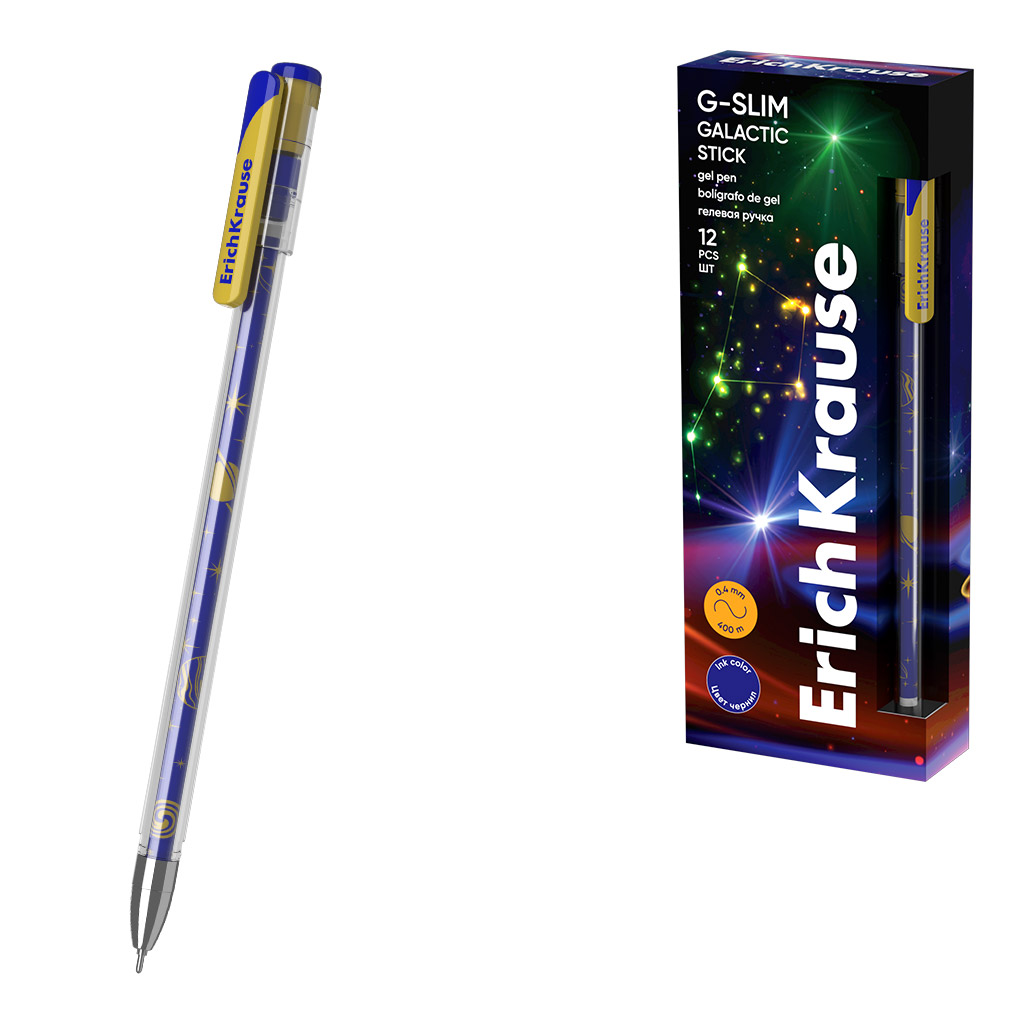 

Ручка гелевая синяя 0,5м G-Slim Stick Galactic ERICH KRAUSE 63693