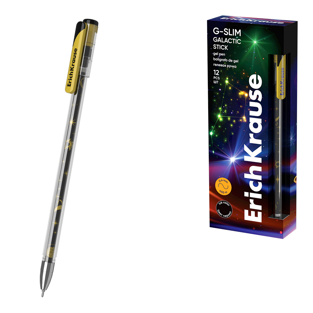 

Ручка гелевая черная 0,5мм G-Slim Stick Galactic ERICH KRAUSE 63694