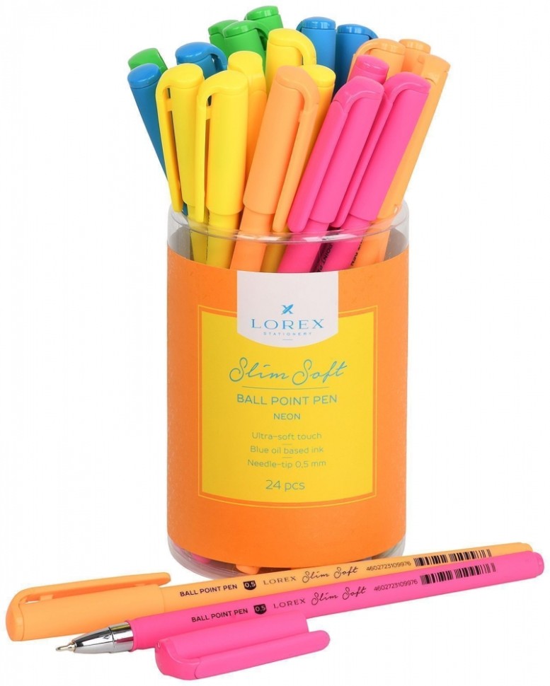 Ручка гелевая синяя 05мм Slim soft Neon маслосн игольчстерж soft-touch ассорти LOREX LXOPSS-NN1 72₽