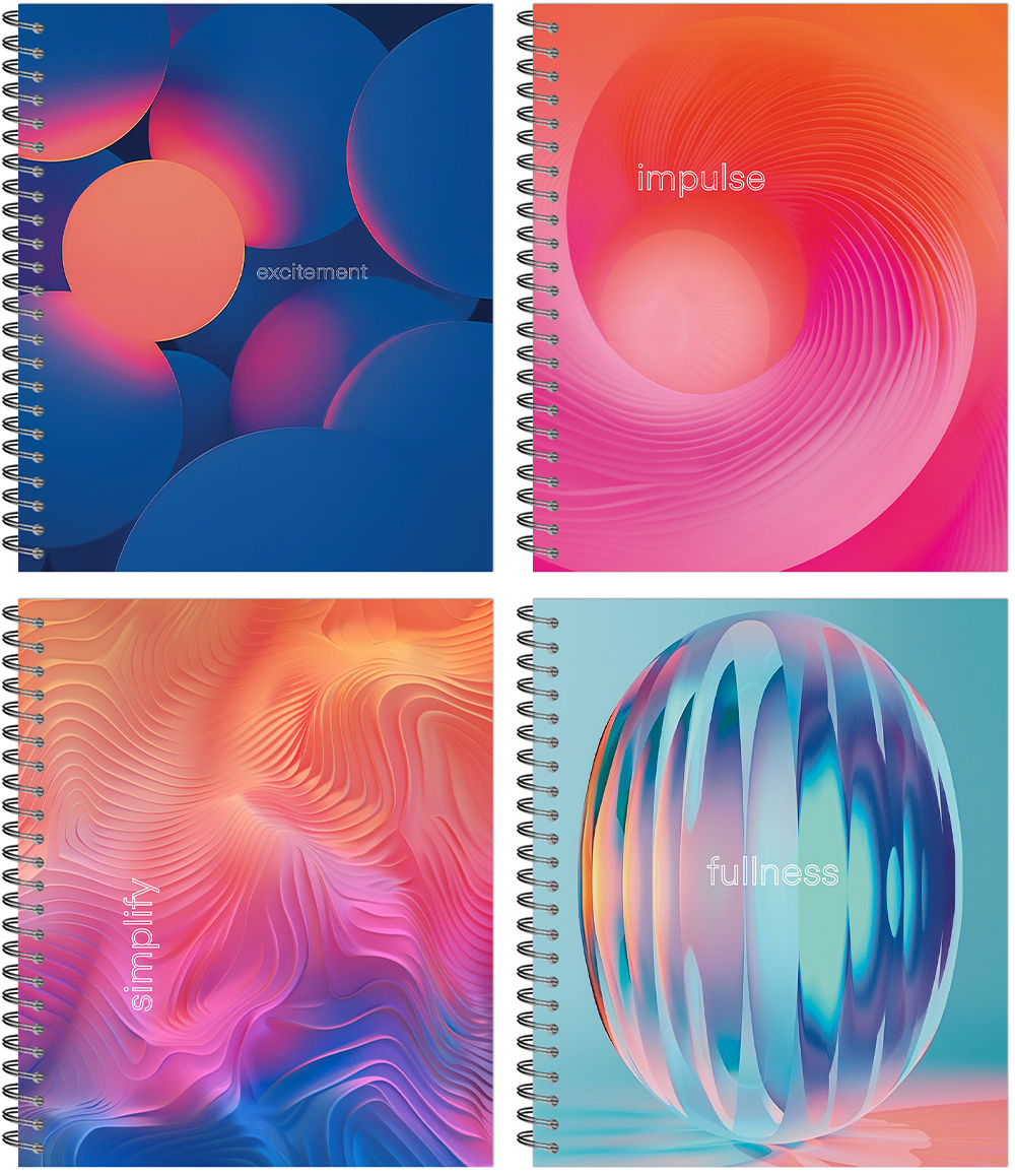 

Тетрадь А5 48л клетка гребень мелов.картон Sensore Design soft-touch ассорти ПОЛИНОМ 3457-48