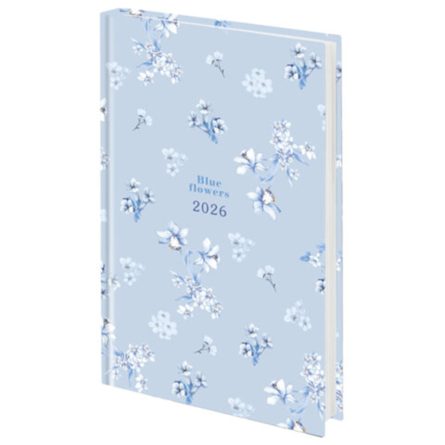 

Ежедневник А5 160л датир. 2026г тв.обл. Blue Flowers глянц.лам. STAFF 117316