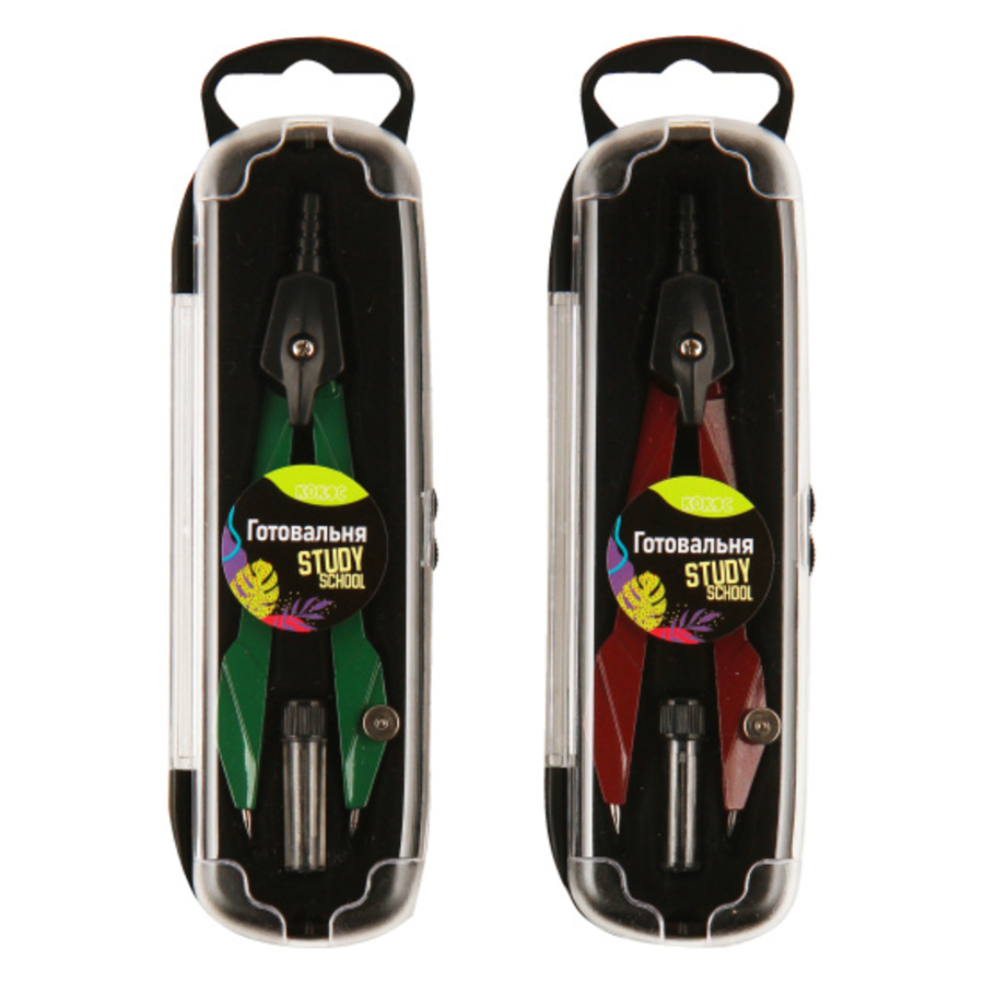 Набор чертежный 2пр. StudySchool пласт.пенал ассорти Кокос 231377