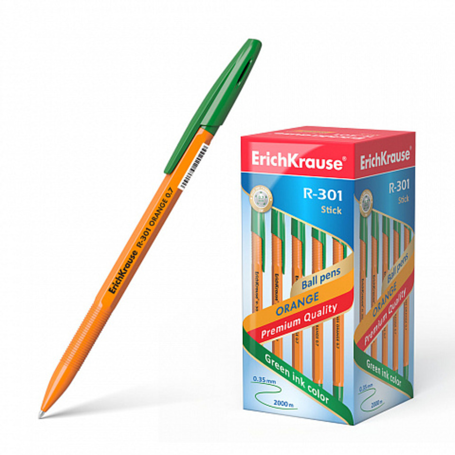 

Ручка шариковая зеленая 0,7мм R-301 Orange Stick ERICH KRAUSE 43197