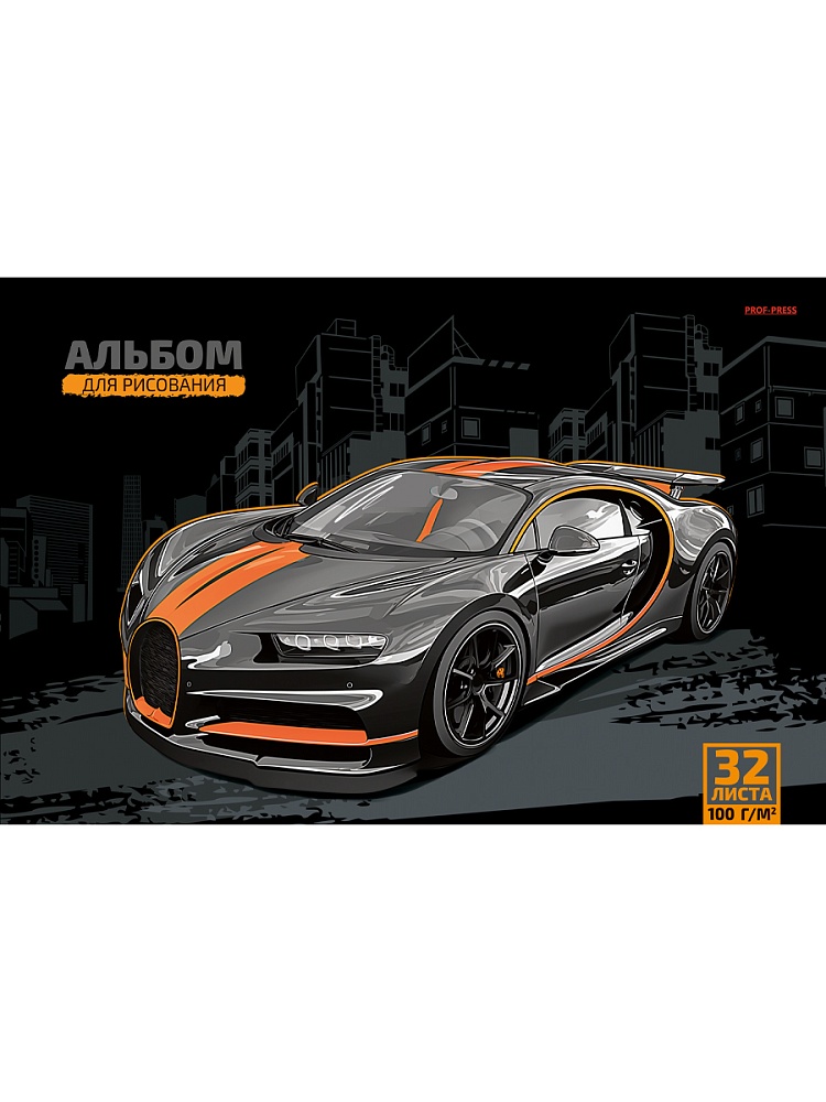 

Альбом для рисования А4 32л склейка Черная машина-3 100г/м2 PROF-PRESS 32-3885 (муж)