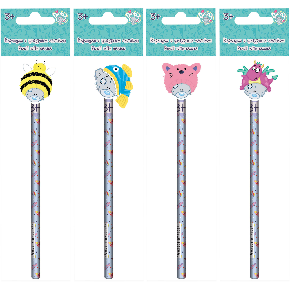 Карандаш чернографитный HB My Dinky Bear кругл дер ассорти с ласт Академия Холдинг DNFS-UA1-1320 37₽