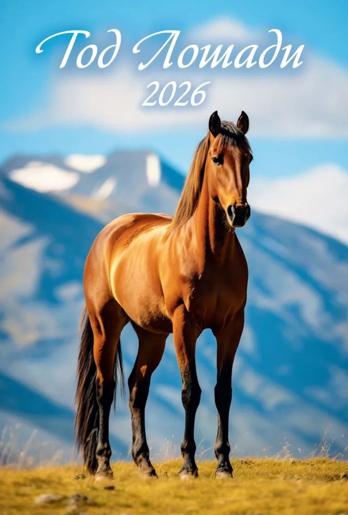 

Календарь 2026 1-блочный 170х250мм Гребень 6л Год лошади. Вид 1 УФ-лак АТБЕРГ 1026012