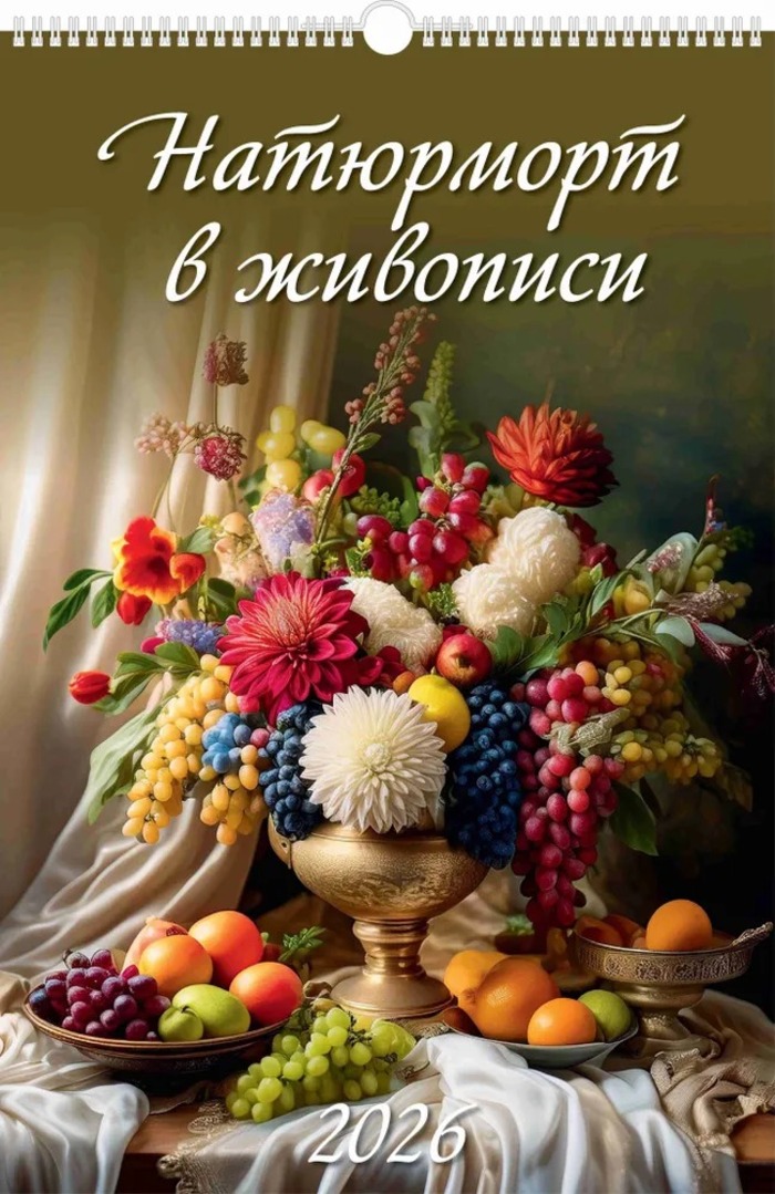 

Календарь 2026 1-блочный 320х480мм Гребень+ригель 6л Натюрморт в живописи УФ-лак АТБЕРГ 0526026