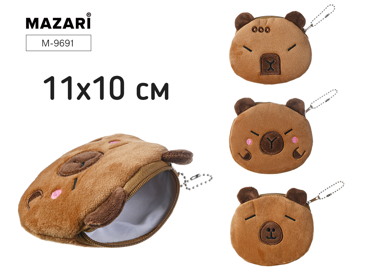 

Кошель 1отд. 10х11см текстиль коричневый Capybara ассорти 4 дизайна MAZARI M-9691